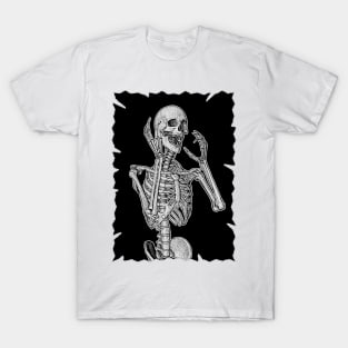 Skeleton screaming in horror T-Shirt